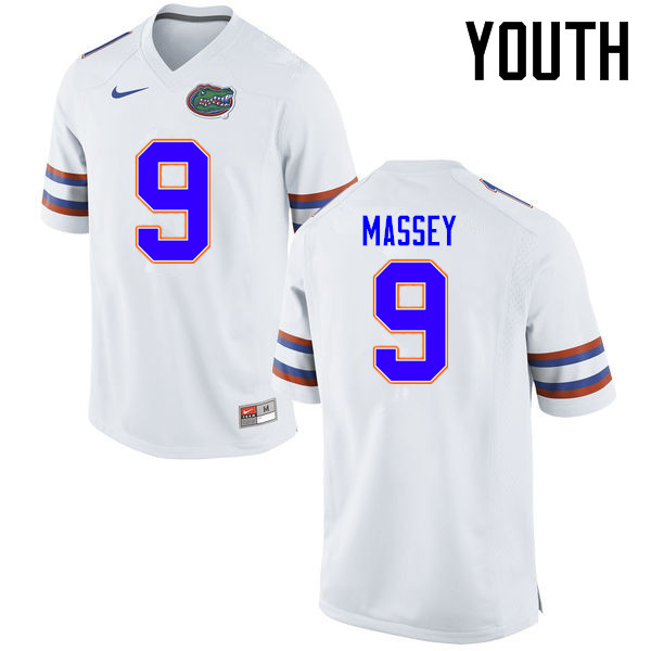 Youth Florida Gators #9 Dre Massey College Football Jerseys Sale-White - Click Image to Close